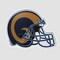 The Memory Company 13.5" Blue and Gold NFL Los Angeles Rams LED Helmet Lamp